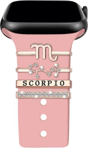 Miniatura 16 de Anillos decorativos de 12 constelaciones compatibles con correas de silicona de Apple Watch de 1.929 in, 1.772 in, 1.732 in, 1.654 in, 1.614 in