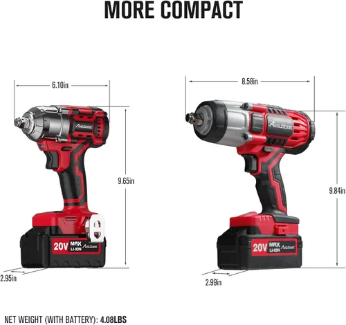 Miniatura 8 de AVID POWER Llave de impacto de 1/2 sin escobillas, pistola de impacto inalámbrica de 20 V con 3 velocidades variables, par máximo de 370 pies-libras