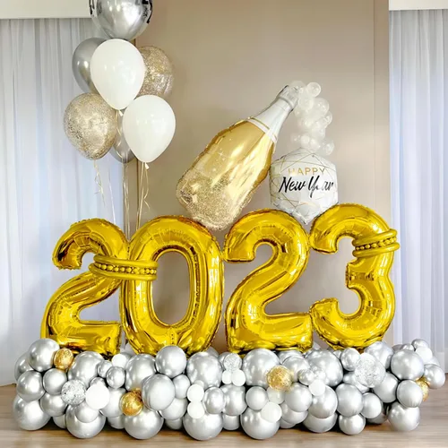 Miniatura 6 de Globos de números dorados de 40 pulgadas, globos de helio de mylar de aluminio con números para cumpleaños, globo número 2 para decoración de Oro