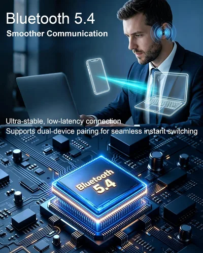 Miniatura 2 de Auriculares Bluetooth V5.4, auriculares inalámbricos para teléfono celular con pantalla LED, manos libres con micrófono para conducir, camionero