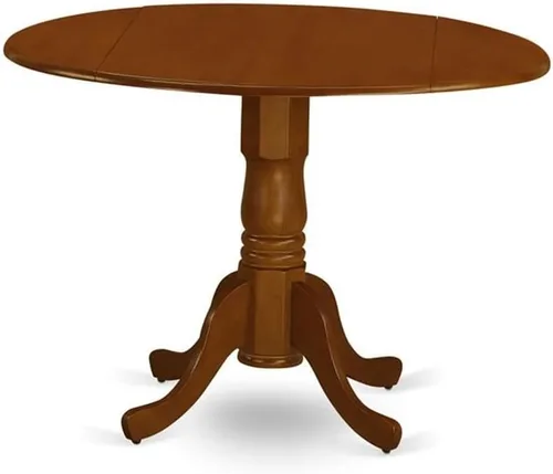 Miniatura 3 de East West Furniture DLAV5-SBR-LC - Juego de mesa de comedor de 5 piezas, incluye una mesa de cocina redonda con gotas y 4 sillas de comedor Marrón