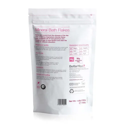 Miniatura 8 de BetterYou Magnesium Relax Bath Flakes - Sales de baño de recuperación corporal con magnesio - Para la salud de la piel y alivio muscular del dolor
