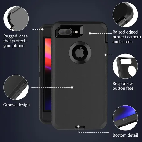 Miniatura 6 de Co-Goldguard Funda para iPhone 8 Plus Funda para iPhone 7 Plus con Protector de Pantalla [A Prueba de Golpes] [A Prueba de Caídas]
