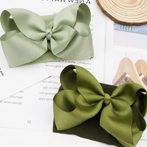 Miniatura 6 de 12 diademas de 6 pulgadas para bebé, diademas de nailon suave, con lazo grande, súper elásticas, para bebés, niñas recién nacidas y niños pequeños