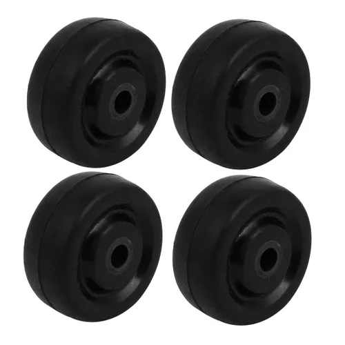 uxcell Polea de rueda de goma de 1,5 pulgadas de diámetro, 4 piezas, color negro