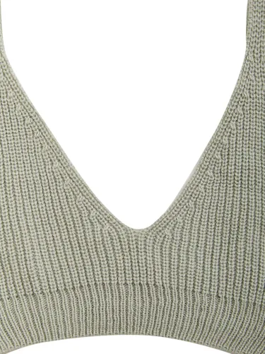 Miniatura 3 de SweatyRocks Camiseta sin mangas con cuello en V y sin mangas de punto ajustado para mujer