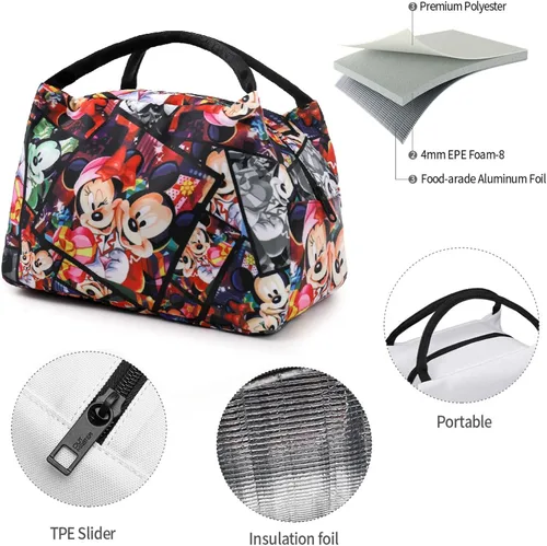 Miniatura 4 de Bolsa de almuerzo de anime para mujer, hielera aislada, bonita lonchera para el trabajo, picnic