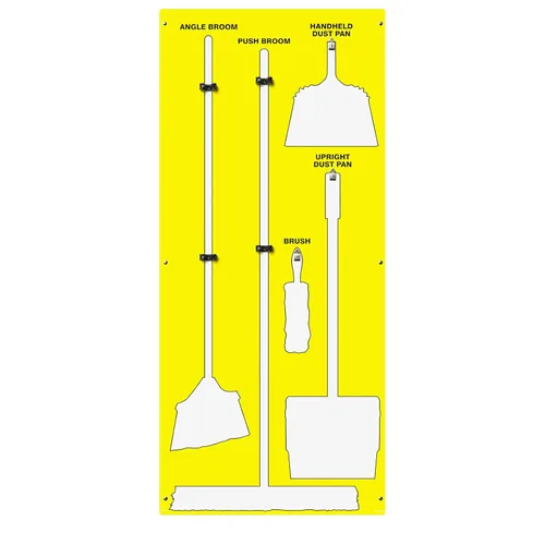 Miniatura 12 de Clean & Sweep 5S - Soporte para escoba de montaje en pared, tablero de 68 x 30 pulgadas, estación de limpieza 5S, solo tablero, herramientas se