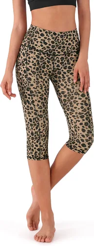 ODODOS - Leggings tipo capri de mujer, no se traslucen y modelan el abdomen, con cintura alta y bolsillos para hacer yoga, atletismo, ejercicio y