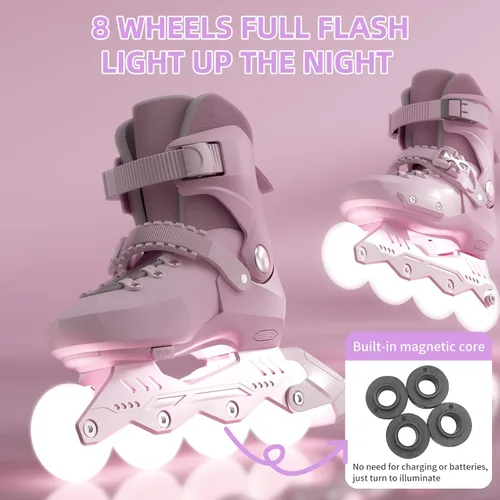 Miniatura 6 de SWAY Patines en línea ajustables para niños, adolescentes y adultos, ruedas iluminadas de alto rendimiento, patines en línea ideales para niños