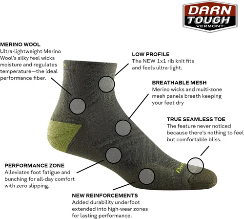 Miniatura 3 de Darn Tough Style 1040 - Calcetín de 14 para hombre ultraligero con cojín para correr