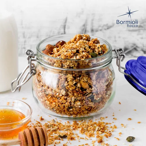Miniatura 6 de Bormioli Rocco Colección Fido, paquete de 2, 17 onzas, tarros de vidrio para almacenamiento de alimentos, sello de goma hermético y tapa de vidrio