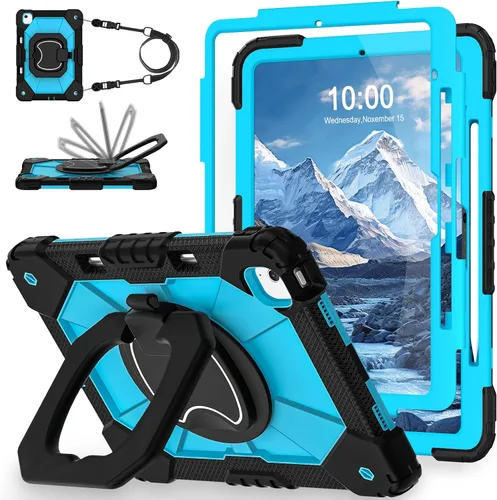 Miniatura 13 de WESOROL Funda para iPad Air de 13 pulgadas M4/M3/M2 2026/2025/2024 con soporte para lápiz, protector de pantalla, soporte giratorio de 360°, funda