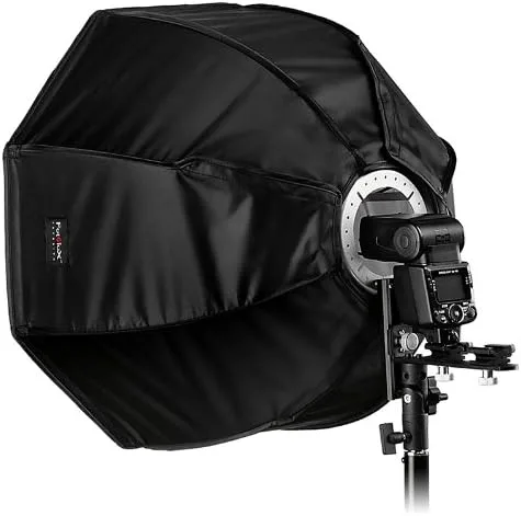 Miniatura 6 de Fotodiox EZ-Pro Flash Softbox K50 20" (50 cm) Octágono para Nikon, Canon, Vivitar, Sunpack, Nissin Flash y más