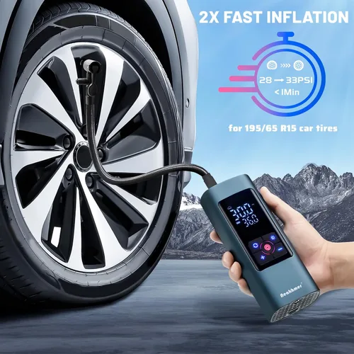 Miniatura 2 de Compresor de aire portátil para inflador de neumáticos: bomba de aire inalámbrica para neumáticos de automóvil 150PSI - Bomba de neumáticos