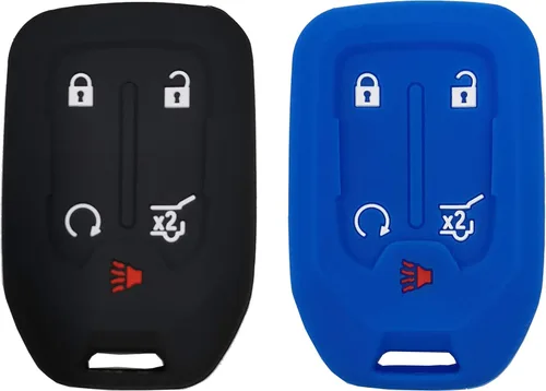 2 fundas protectoras para llave inteligente para GMC Acadia Terrain Yukon Chevrolet Suburban Tahoe entrada remoto sin llave, funda protectora para