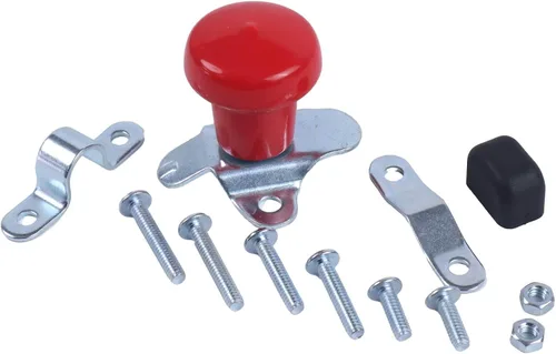 Miniatura 3 de Pomo giratorio para volante WSV122R con funda de goma, ajuste universal para John Deere Case Ford Tractors Woods Spinner y muchos más autos, Rojo