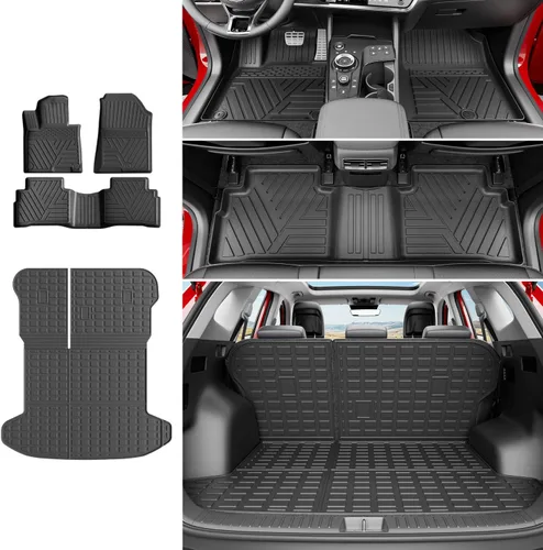 Miniatura 43 de powoq Tapete de suelo compatible con Honda Pilot 2016-2022 con alfombrilla de respaldo, forro de carga de repuesto para accesorios Honda Pilot