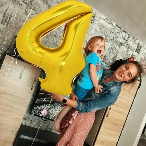 Miniatura 6 de TONIFUL Globos grandes de 50 pulgadas con números dorados del 0 al 9, globo digital grande de Mylar número 4 digital cuatro para fiestas