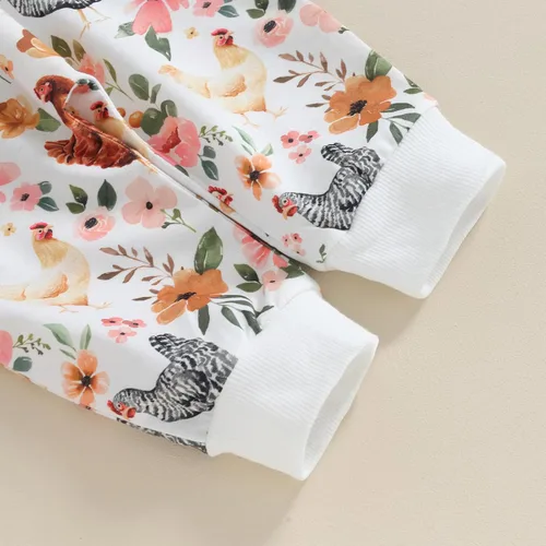 Miniatura 7 de Conjunto de sudadera para bebé niña con texto en inglés "Daddy Mama" de manga larga para otoño e invierno