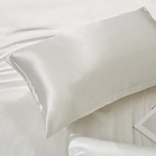 Miniatura 6 de Juego de 2 fundas de almohada de satén negro estándar con cierre de sobre, funda de almohada de seda negra para cabello y piel (20 x 26 pulgadas)