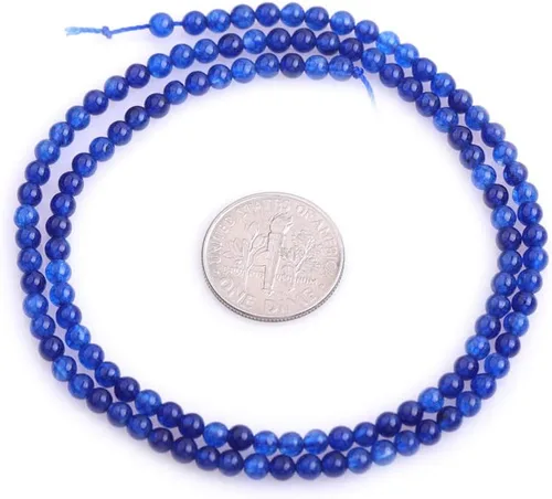 Miniatura 5 de JOE FOREMAN Jade Espaciador de cuentas pequeñas para hacer joyas, cadena de 15.0 in para hacer pulseras, collares, joyas sueltas, Piedra, Azul