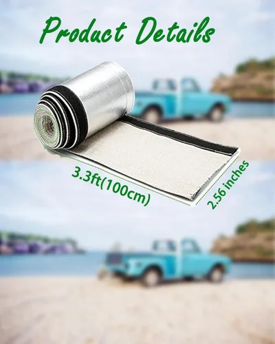 Miniatura 3 de Funda protectora térmica de alambre aluminizado de 1/2 pulgada de diámetro interior x 3.3 pies, cubierta térmica de gancho y bucle dividido