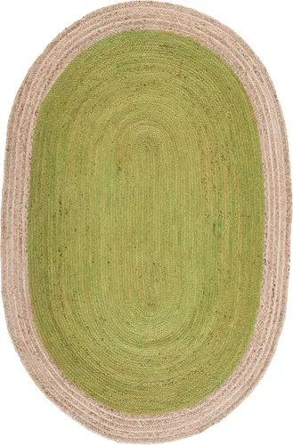 Miniatura 57 de SAFAVIEH Alfombra de Área Redonda de 10' - Colección de Fibra Natural - Verde y Marrón Natural, Yute Hecho a Mano, Diseño de Borde Trenzado (NF801G)
