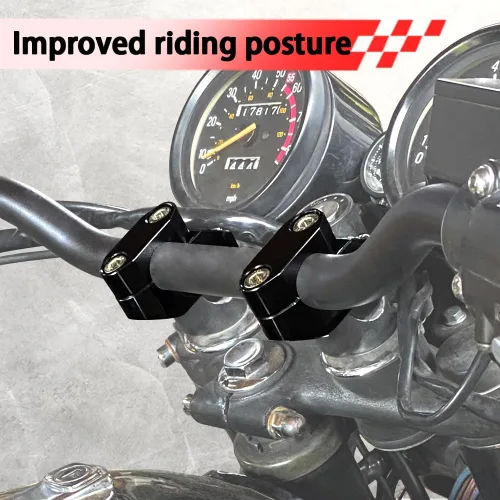 Miniatura 3 de Xitomer Elevadores de manillar de motocicleta de 0.866 in 7/8 pulgadas con abrazaderas, ATV Dirt Bike Motocross, apto para Grom MSX125/CRF250L, Negro
