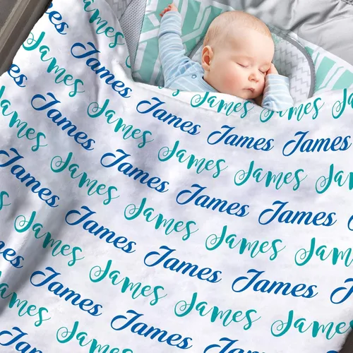Mantas de bebé personalizadas con nombre para niños, manta personalizada con nombre para bebés, recién nacidos y niños