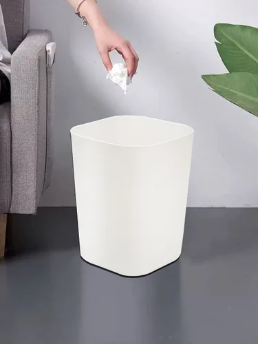 Miniatura 6 de Besli Cubo de basura pequeño de 2 galones para baño, dormitorio, cocina, oficina (blanco, paquete de 2)
