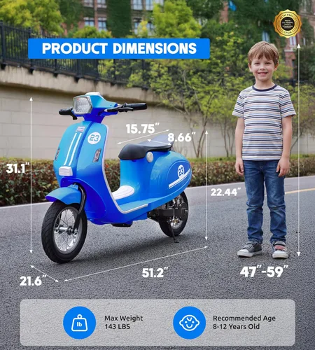 Miniatura 2 de Motocicleta para niños, motocicleta eléctrica de 2 ruedas para niños a partir de 8 años, juguetes de paseo de 24 V con música, faro, 3 velocidades