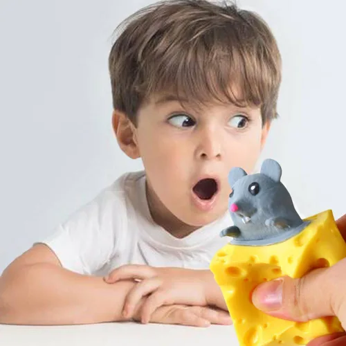 Miniatura 3 de Juguete para Apretar de Ratón de Queso Divertidos Juguetes Fidget 3 Piezas para Alivio del Estrés Ansiedad Tensión Regalo Sensorial Recuerdo