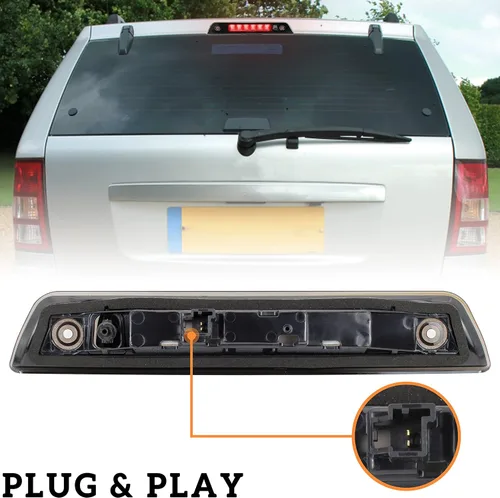 Miniatura 5 de Tercera luz de freno LED para Grand Cherokee 05-10, luz de freno central negra ahumada KEWISAUTO para accesorios Jeep Grand Cherokee 2005-2010