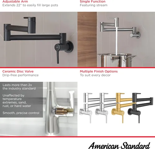 Miniatura 3 de American Standard 4803900.002 Studio S - Llenadora de pared cromada Cromo