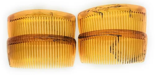 Miniatura 10 de Good Hair Days Peines laterales de Estados Unidos, 2 peines curvados grandes para el pelo de concha de tortuga para mujeres, giro francés, peinado