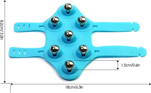Miniatura 3 de Rodillo de bola de masaje y bola de terapia - Masajeador de mano para espalda y pies - Herramienta de masaje de punto de gatillo - Azul