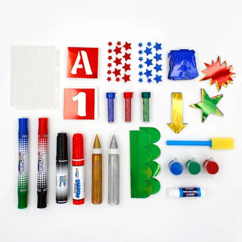 Miniatura 2 de ArtSkills Kit de fabricación de pósteres, suministros para proyectos y manualidades con marcadores, plantillas, letras, purpurina, pegamento y más