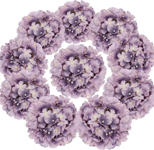 Miniatura 22 de Cabezales artificiales de hortensias de seda para decoración de bodas caseras, 10 unidades Rosa bebé