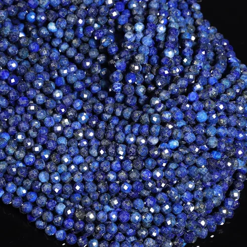 Miniatura 56 de 180 piezas 2mm Cuentas de piedras preciosas de turquesa africana natural facetada redonda suelta para hacer joyas