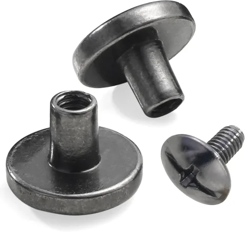 Miniatura 4 de YORANYO 30 juegos de tornillos Chicago remaches de cuero, remaches de metal para ropa, tornillos de fijación de Chicago con púas y tachuelas
