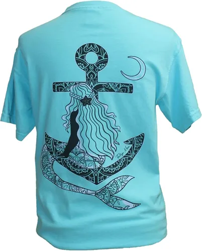 Tortuga Moon Mermaid Anchor - Camisa de manga corta para mujer