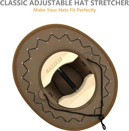 Miniatura 2 de Ensanchador de sombreros para sombreros ajustados de madera maciza para sombreros de vaquero, sombreros, gorras de béisbol para hombres y mujeres