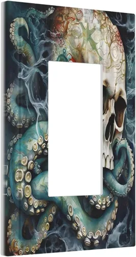 Miniatura 46 de Cubiertas decorativas para placa de interruptor, bandera estadounidense, receptáculo de 1 banda, placa de pared dúplex, cubierta de interruptor
