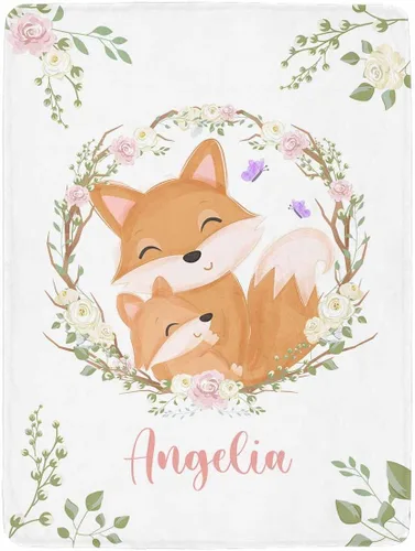 Miniatura 15 de Artsadd Manta personalizada con nombre, manta personalizada de animales de la selva, manta personalizada de safari para niños, niñas, baby shower