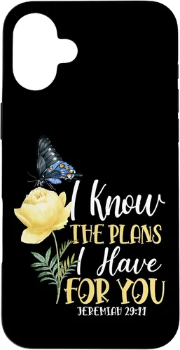 Miniatura 23 de Christian Bible Verse Butterfly Rose Flower Jeremiah 29:11 Case for iPhone 17