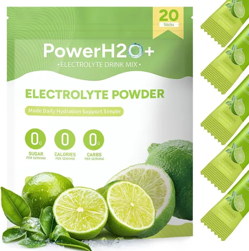 20 paquetes de electrolitos en polvo sin azúcar, 5 sabores líquidos diarios IV paquetes de hidratación, mezcla de bebidas con electrolitos, paquete