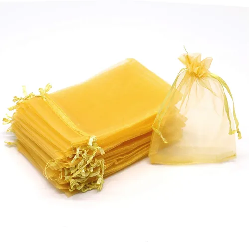 Miniatura 35 de 50 bolsas de organza transparentes de 3 x 4 pulgadas, pequeñas bolsas de regalo de joyería con cordón para bodas, fiestas, bolsas de dulces