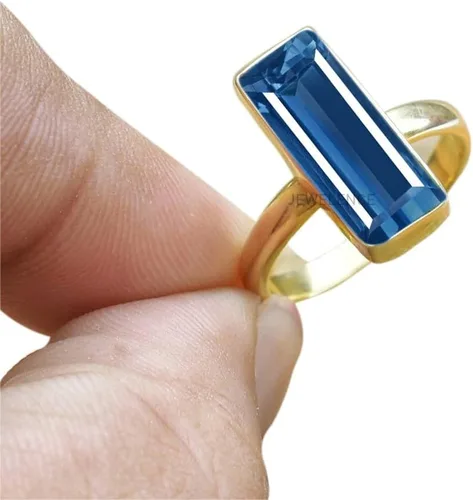 Miniatura 50 de Anillo de plata de ley maciza superpuesta de oro amarillo de 18 quilates para mujer, anillo de compromiso de plata esterlina, juego de bisel