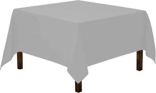 Miniatura 23 de Gee Di Moda Mantel Cuadrado - Mantel Beige de 52 x 52 Pulgadas para Mesas Cuadradas o Redondas Pequeñas - Tela Resistente Lavable - para Mesa
